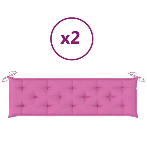 Bankkussens 2 st 180x50x7 cm stof roze