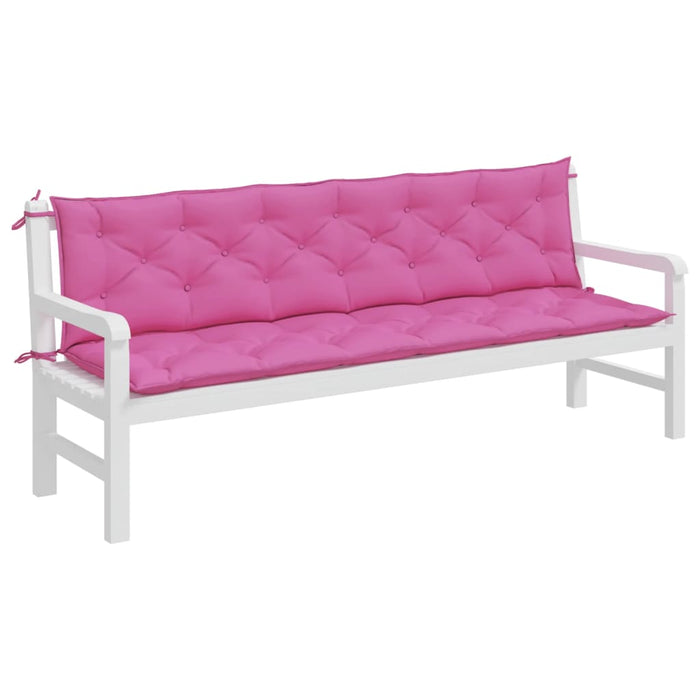 Tuinbankkussens 2 st 200x50x7 cm stof roze