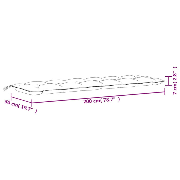 Tuinbankkussens 2 st 200x50x7 cm stof roze