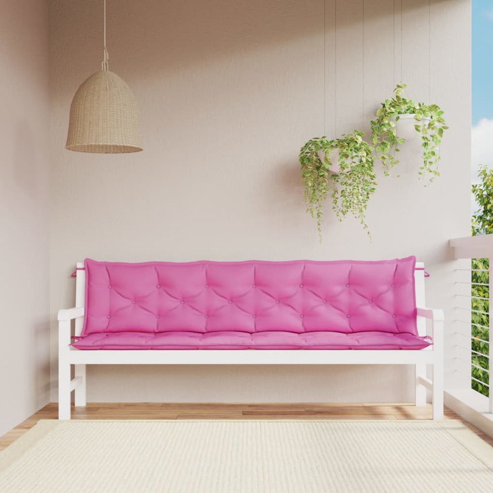 Tuinbankkussens 2 st 200x50x7 cm stof roze