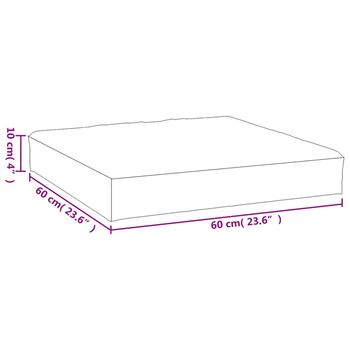 Palletkussen ruitpatroon 60x60x10 cm oxford stof zwart