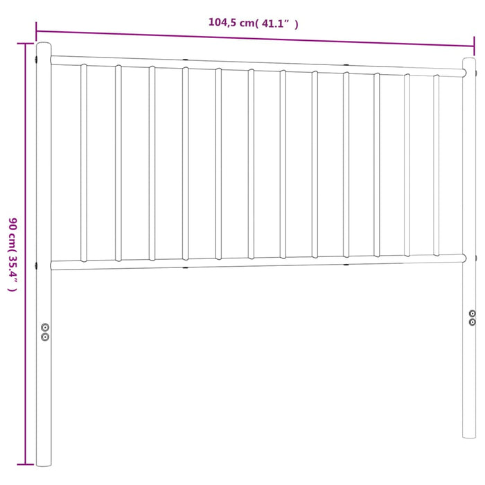 Hoofdbord metaal zwart 104,5x3x90 cm