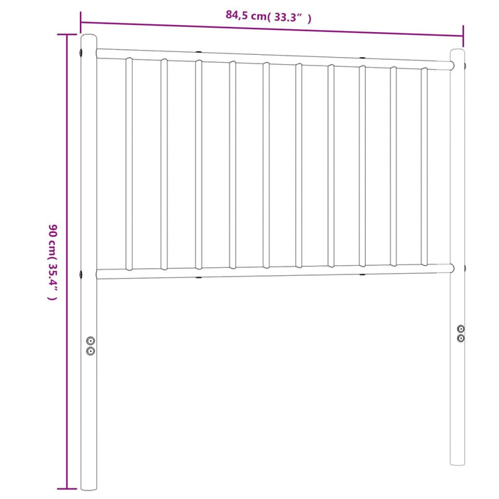 Hoofdbord metaal wit 84,5x3x90 cm