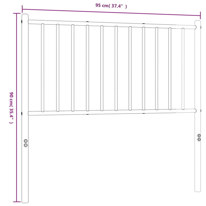 Hoofdbord metaal wit 95x3x90 cm