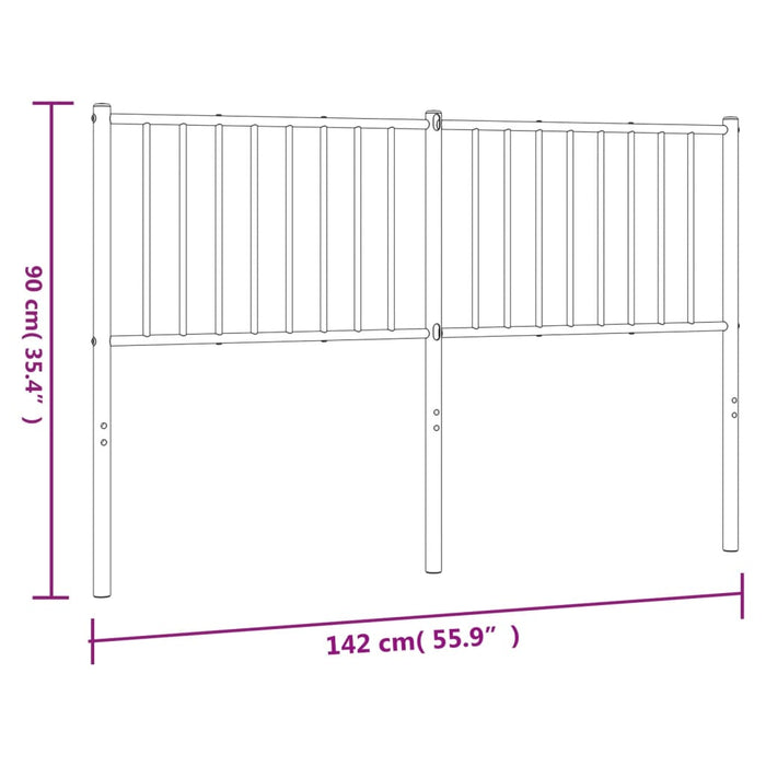 Hoofdbord metaal wit 142x3x90 cm