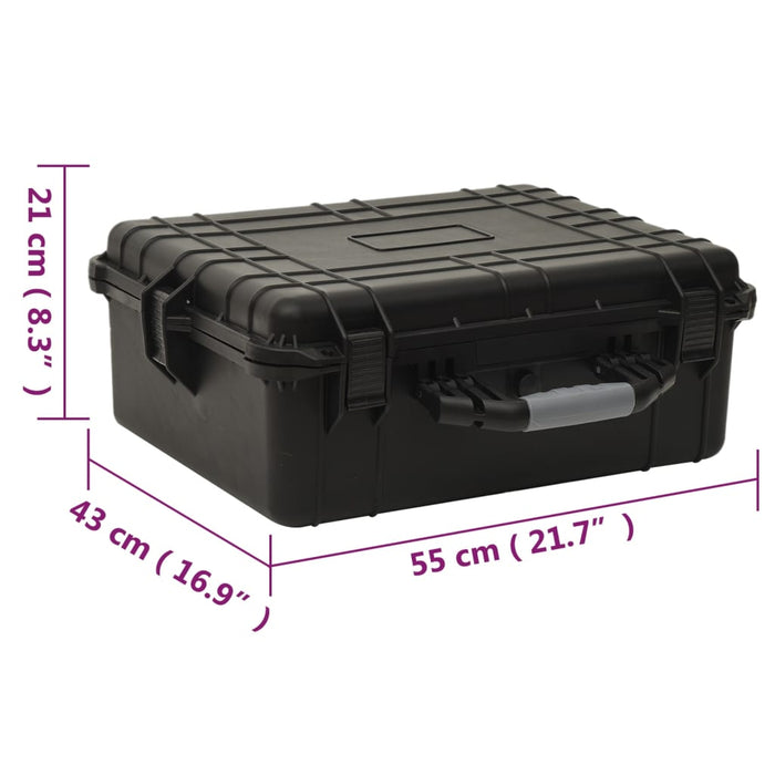 Flightcase draagbaar 55x43x21 cm PP zwart