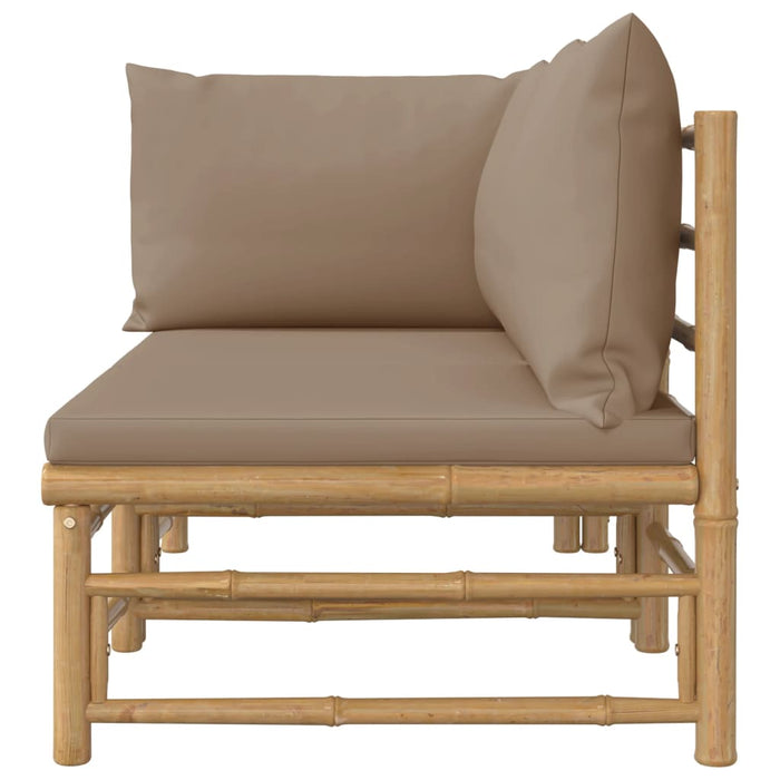 2-delige Loungeset met kussens bamboe taupe