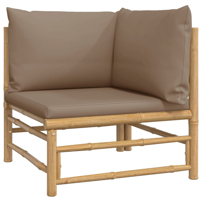 2-delige Loungeset met kussens bamboe taupe