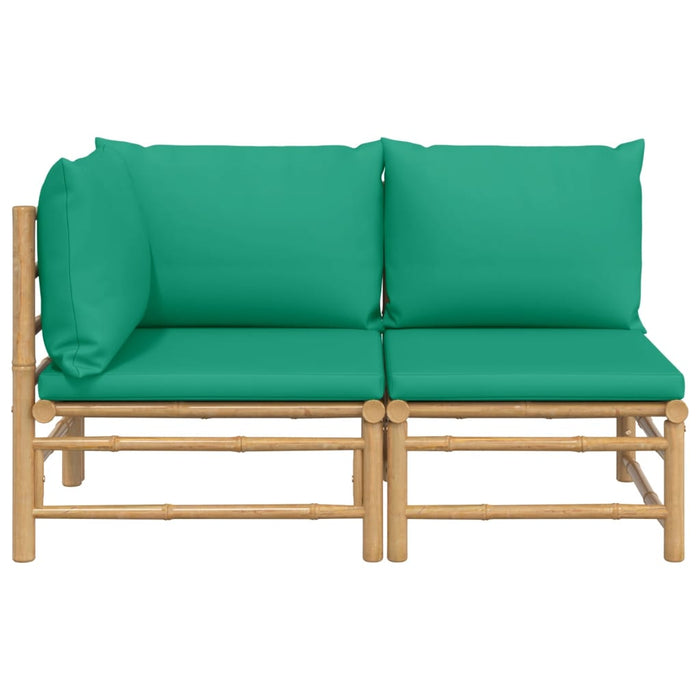2-delige Loungeset met kussens bamboe groen
