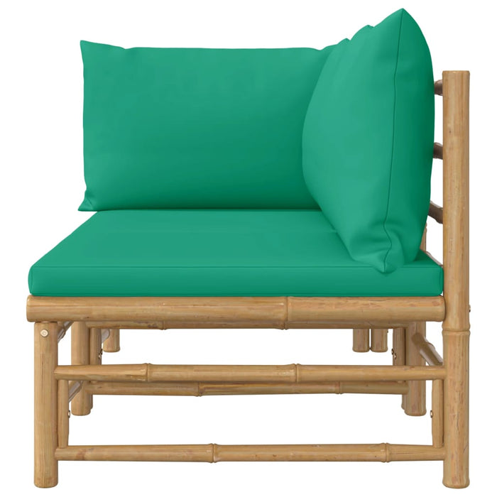 2-delige Loungeset met kussens bamboe groen