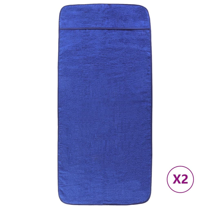 Strandhanddoeken 2 st 400 g/m² 60x135 cm stof koningsblauw