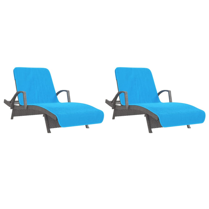 Strandhanddoeken 2 st 400 g/m² 75x200 cm stof turquoise