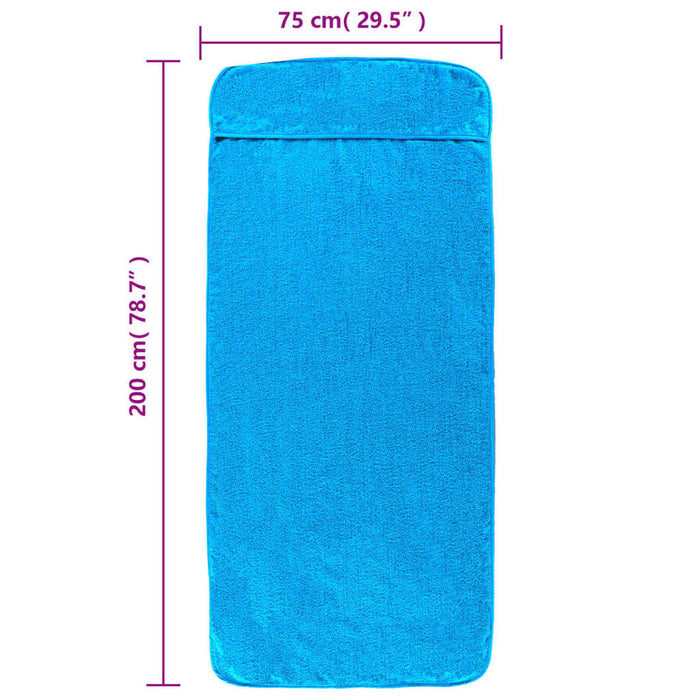 Strandhanddoeken 2 st 400 g/m² 75x200 cm stof turquoise