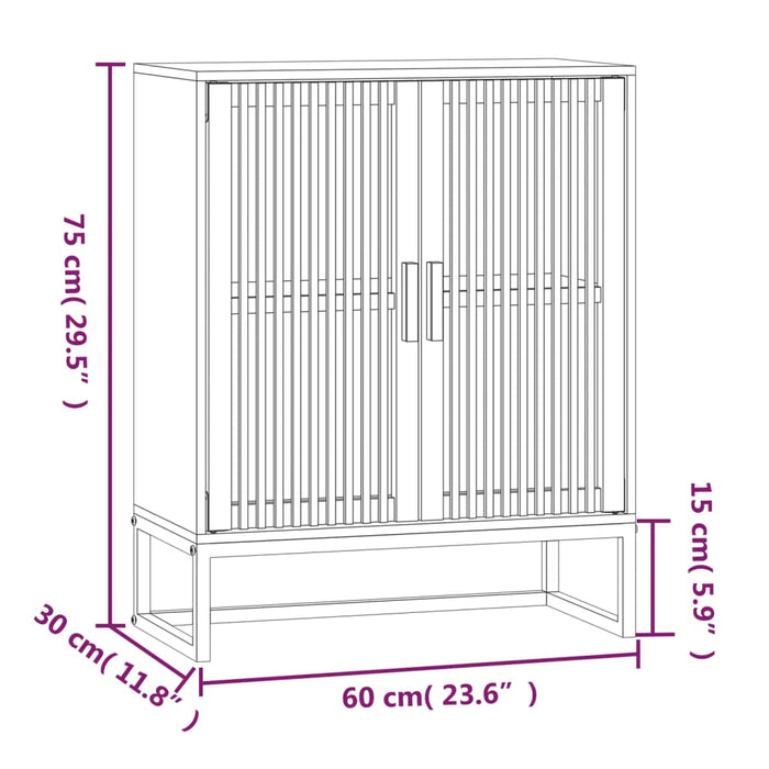 Dressoir 60x30x75 cm bewerkt hout wit