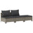 3-delige Loungeset met kussens poly rattan grijs