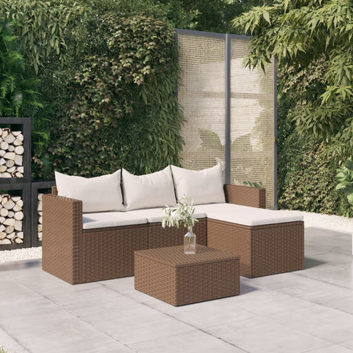 Loungeset poly rattan bruin