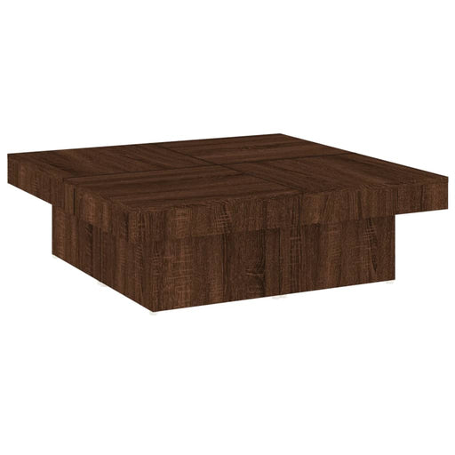 Salontafel 90x90x28 cm bewerkt hout bruineikenkleurig