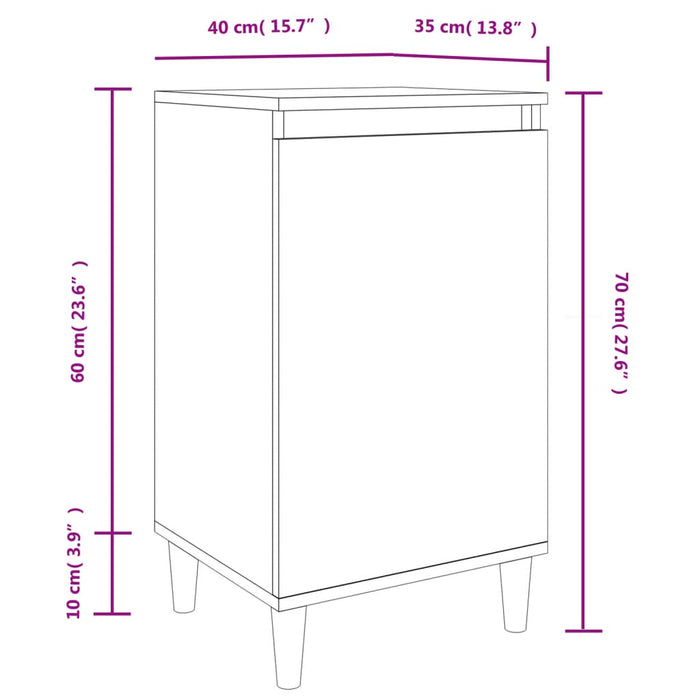 Nachtkastjes 2 st 40x35x70 cm bewerkt hout sonoma eikenkleurig