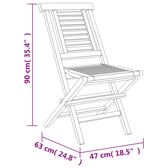 Tuinstoelen inklapbaar 2 st 47x63x90 cm massief teakhout