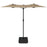 Parasol dubbel 316x240 cm taupe