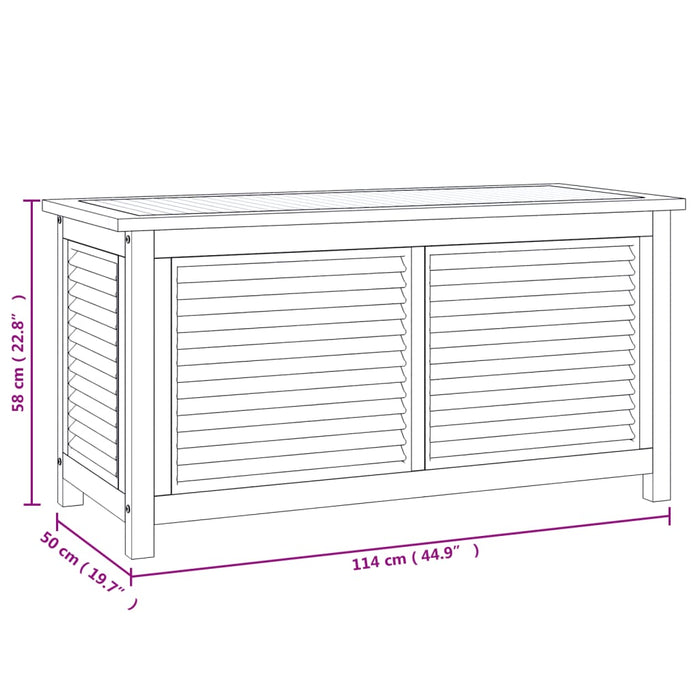 Tuinbox met zak 114x50x58 cm massief teakhout