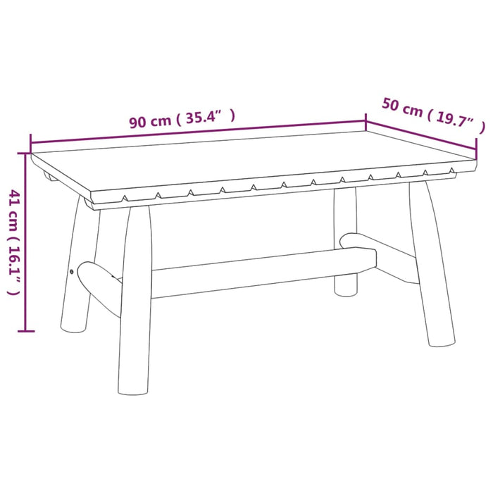 Salontafel 90x50x41 cm massief vurenhout