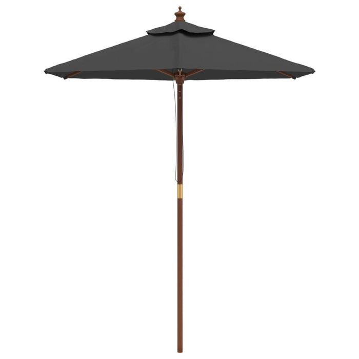 Parasol met houten paal 196x231 cm antracietkleurig