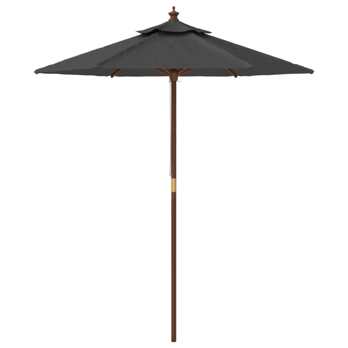 Parasol met houten paal 196x231 cm antracietkleurig