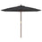 Parasol met houten paal 299x240 cm zwart