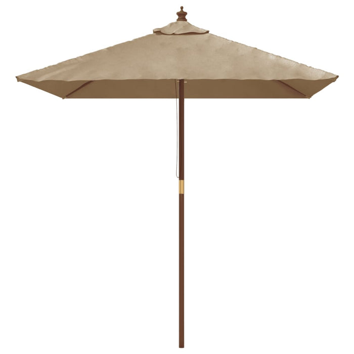 Parasol met houten paal 198x198x231 cm taupe