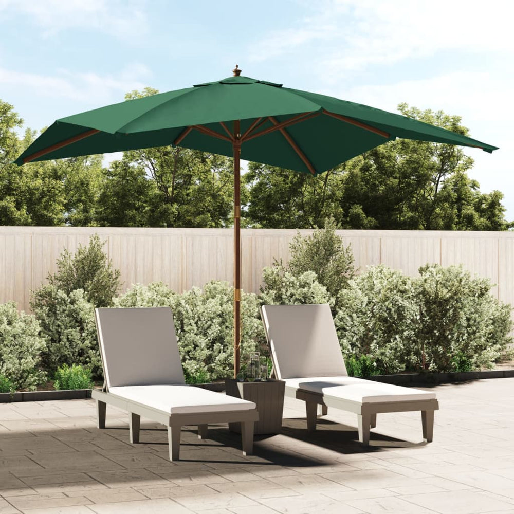 Parasol met houten paal 300x300x273 cm groen