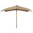 Parasol met houten paal 300x300x273 cm taupe