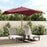 Parasol met houten paal 300x300x273 cm bordeauxrood