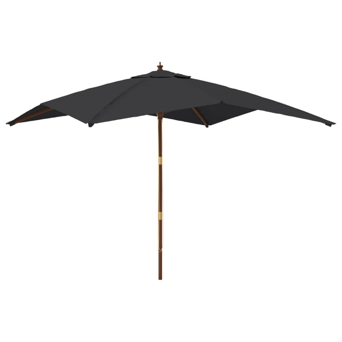 Parasol met houten paal 300x300x273 cm zwart