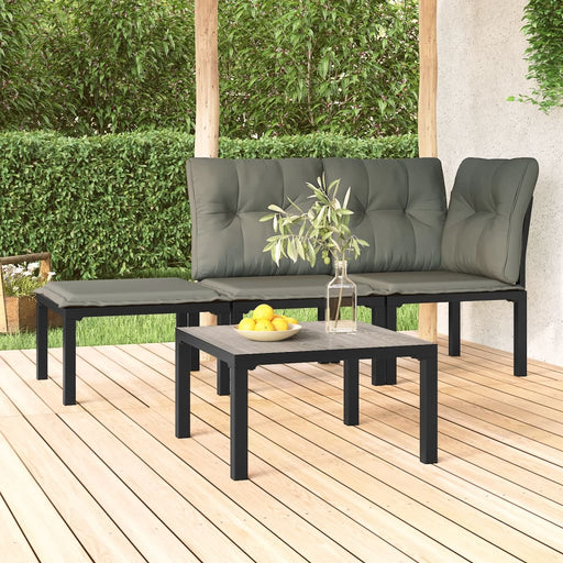 Salontafel tuin 55x55x31 cm DPC en staal grijs