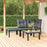 4-delige Loungeset poly rattan zwart en grijs