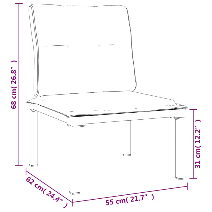 4-delige Loungeset poly rattan zwart en grijs