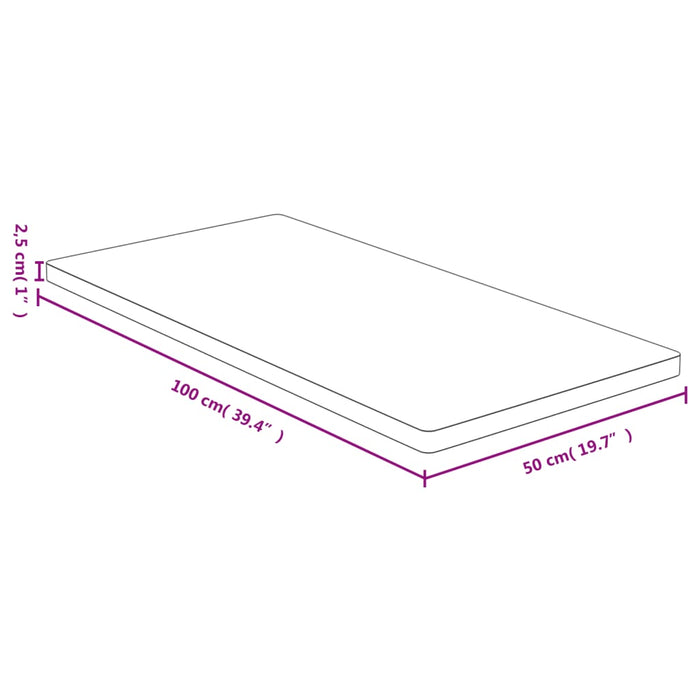 Tafelblad 50x100x2,5 cm bamboe