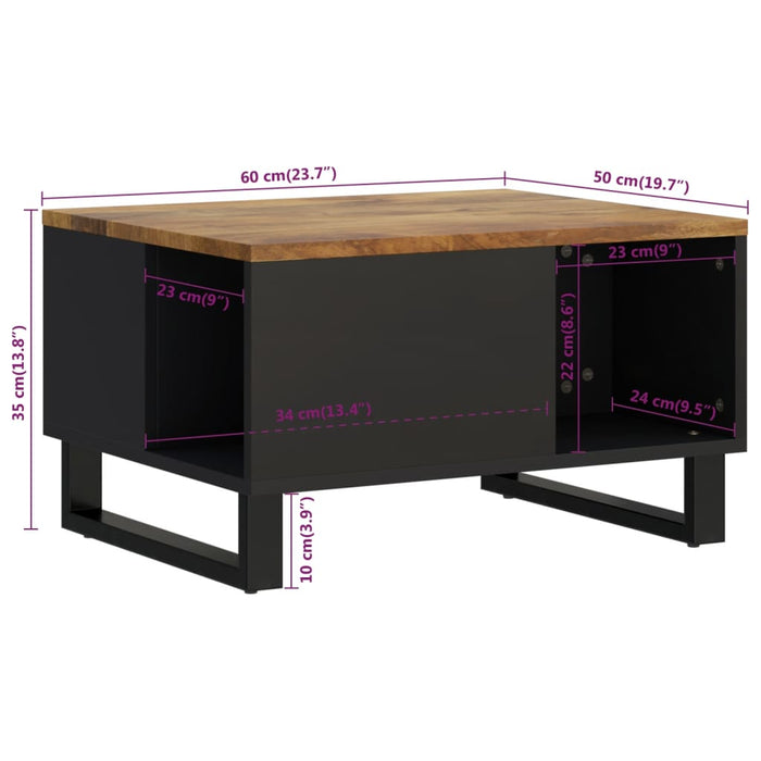 Salontafel 60x50x35 cm massief mangohout