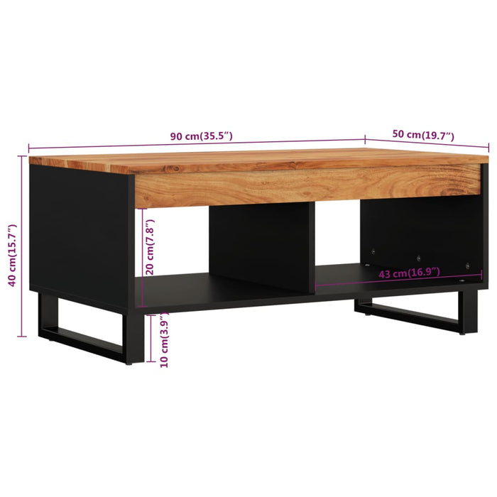 Salontafel 90x50x40 cm massief acaciahout