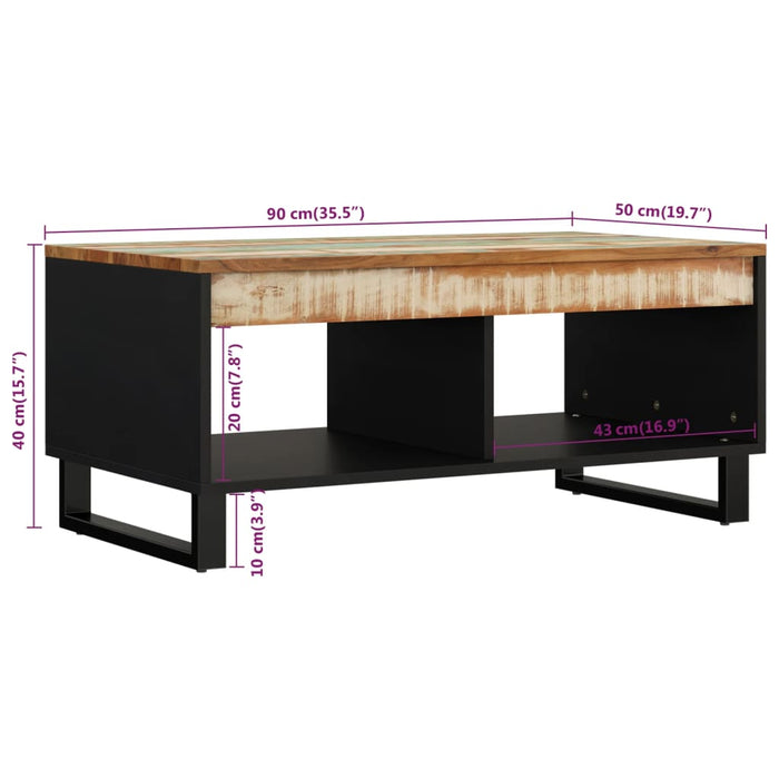 Salontafel 90x50x40 cm massief gerecycled hout