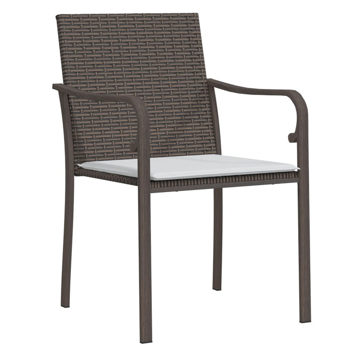 Tuinstoelen 2 st met kussens 56x59x84 cm poly rattan bruin