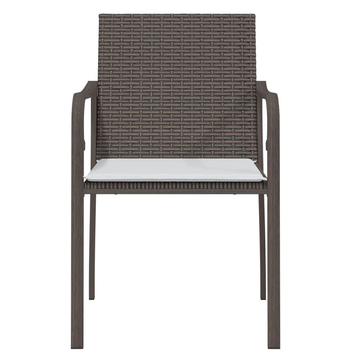 Tuinstoelen 2 st met kussens 56x59x84 cm poly rattan bruin