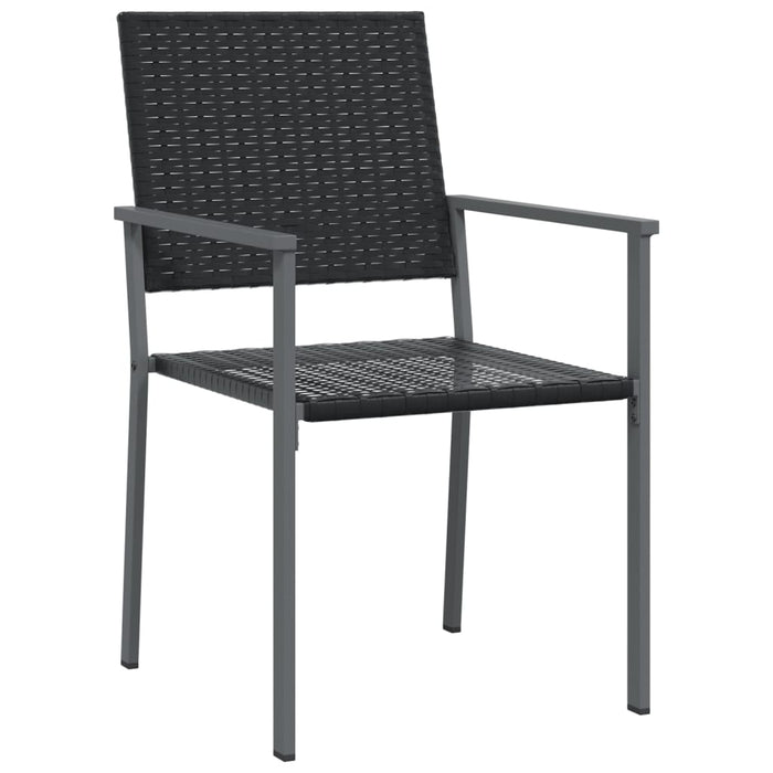 Tuinstoelen 2 st 54x62,5x89 cm poly rattan zwart