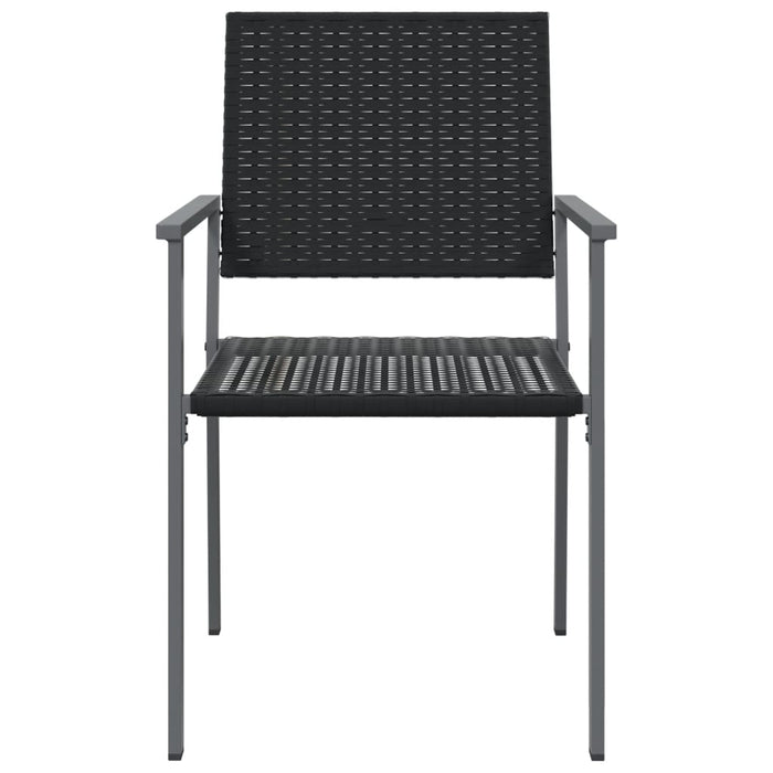 Tuinstoelen 2 st 54x62,5x89 cm poly rattan zwart