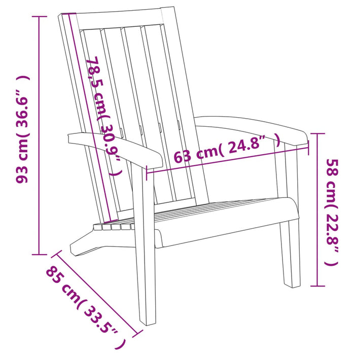 Tuinstoelen Adirondack 2 st polypropeen lichtbruin