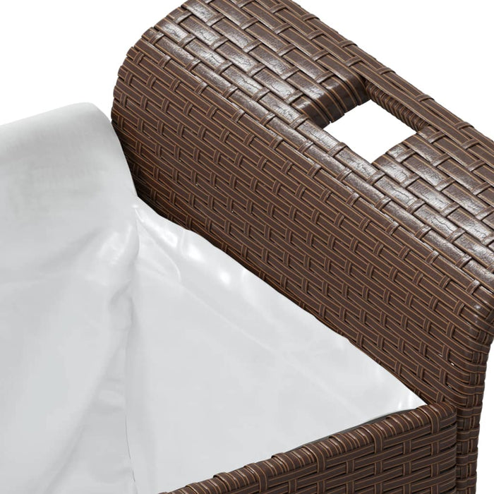 Tuinbank met kussen 116x46x57 cm poly rattan bruin