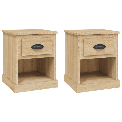 Nachtkastjes 2 st 39x39x47,5 cm bewerkt hout sonoma eikenkleur