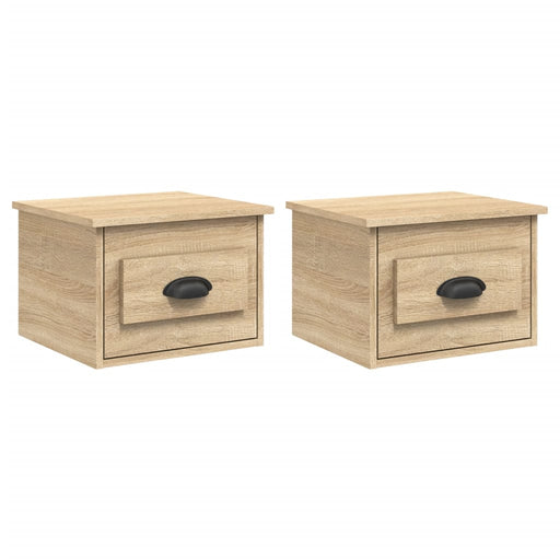 Nachtkastjes 2 st wandgemonteerd 41,5x36x28 cm sonoma eiken