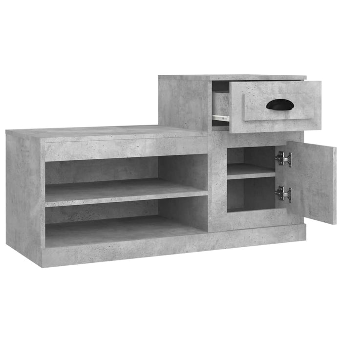 Schoenenkast 100x42x60 cm bewerkt hout betongrijs